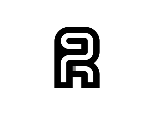 Buchstabe Rp Initial Pr Monoline Monogramm Logo