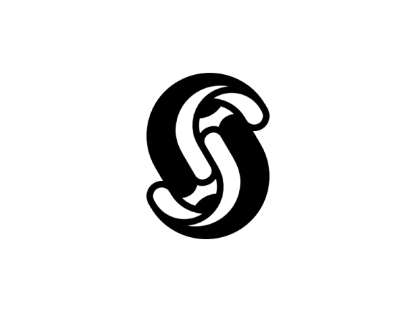Buchstabe S Bleistift Monogramm Dynamisches Linienlogo