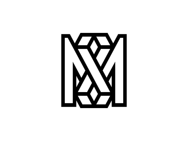 Buchstabe M Diamant-edelstein-monogramm-logo