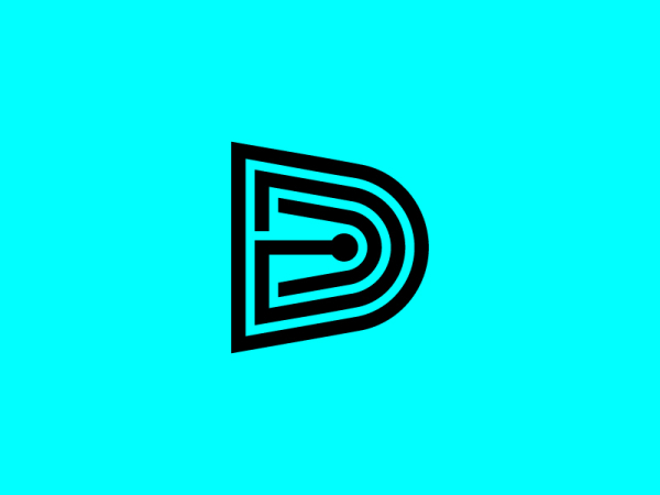 Minimalistisches Technologie-logo Mit Dem Buchstaben D