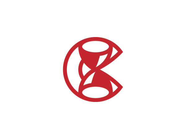 Stilvolles Logo Mit Dem Buchstaben C Und Sanduhr