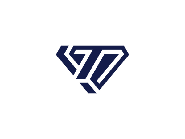 Einfaches Diamant-buchstaben-t-logo