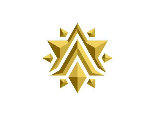 Polygonales Logo Mit Dem Buchstaben A Und Stern
