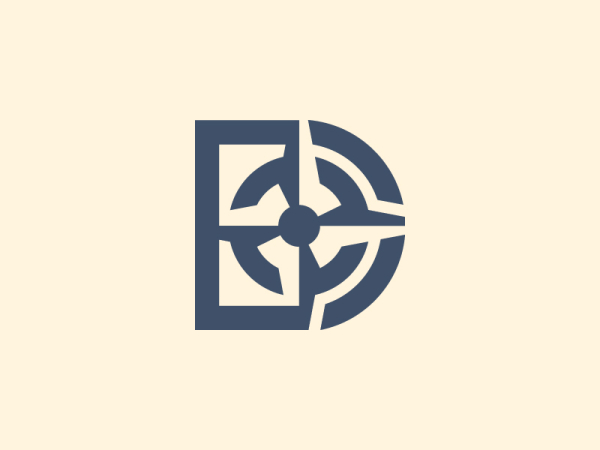 Modernes Kompass-logo Mit Dem Buchstaben D