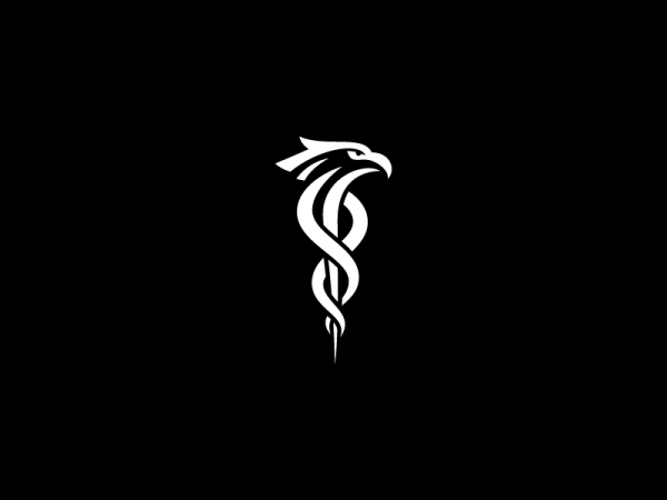 Medizinisches Logo Mit Adler-Äskulapstab