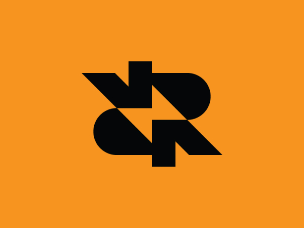 Buchstabe Rr Donner Ambigramm Logo