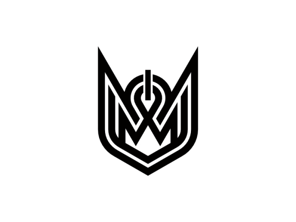 Logo Mit Katzenkopfkrone Und Geometrischer Linie
