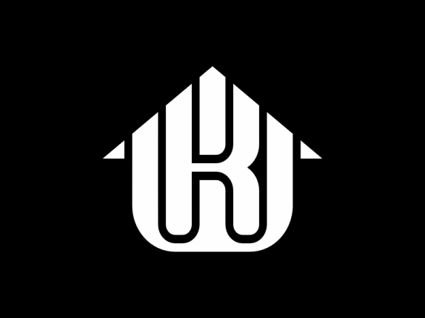 Buchstabe Kw Initial Wk Haus Moderne Linie Monogramm Logo