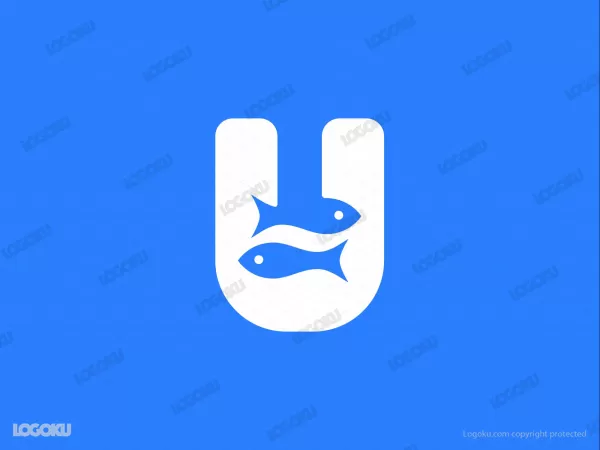 Letter U With Fish