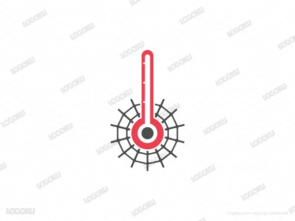 Logo Jaring Laba-laba Dan Termometer