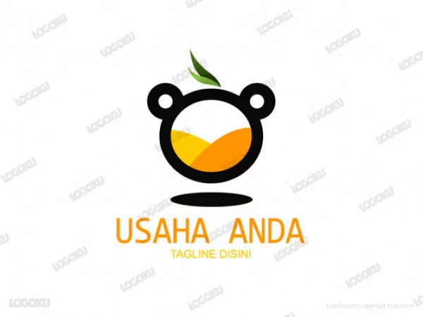 Logo Bulatan Dan Orange Dengan Daun