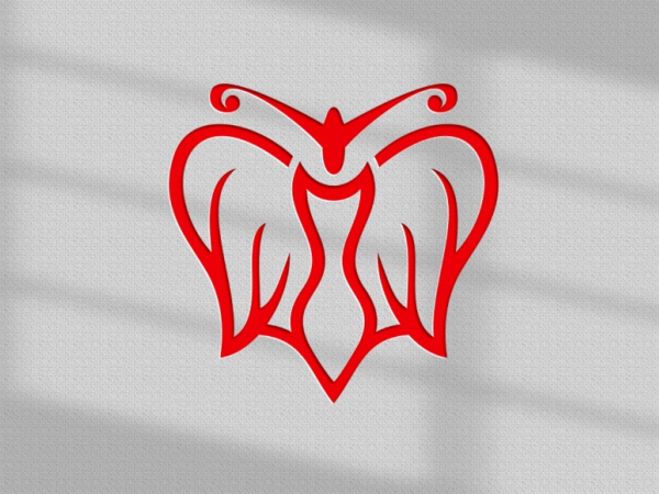 شعار الفراشة الحمراء شعار