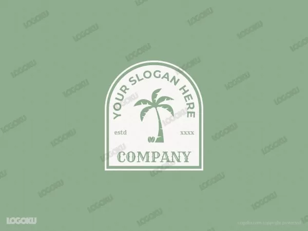 Logo Emblem Pohon Kelapa