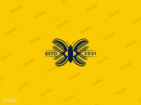 Butterfly Barber Shop Logo