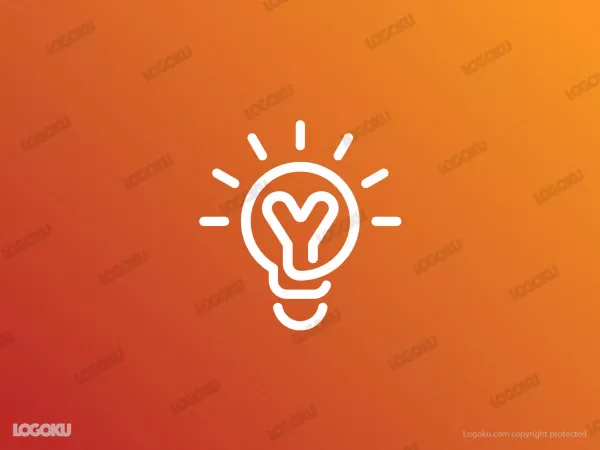 Letter Y & Bulb Lamp Logo