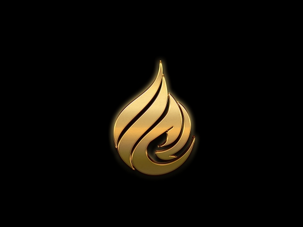 F, Wok And Fire Logo