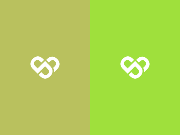 Monograma de las letras S y N forma un corazón Logo