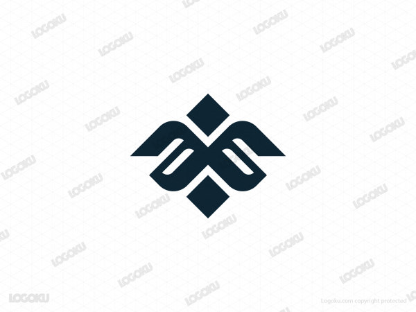 Letter Am Or Ma Bird Logo