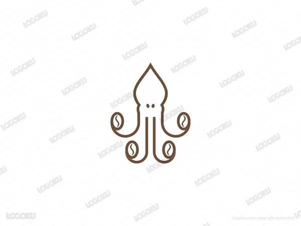 Octopus Holding Coffee Monoline Logo