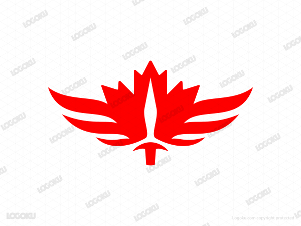 Logotipo de lanza de arce alado