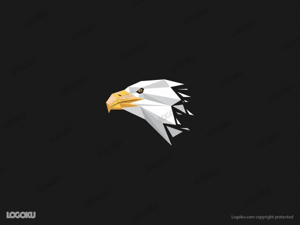 Logotipo de cabeza de águila de baja poli