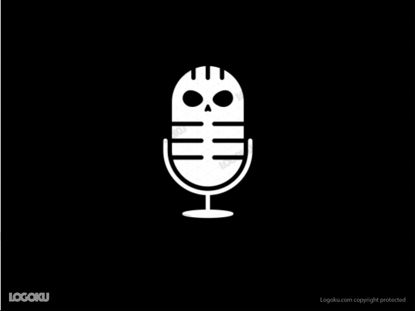 Logotipo de micrófono de calavera