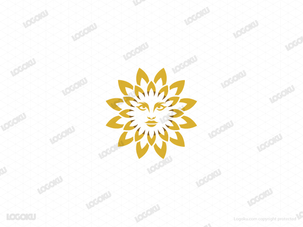 Logotipo de mujer girasol