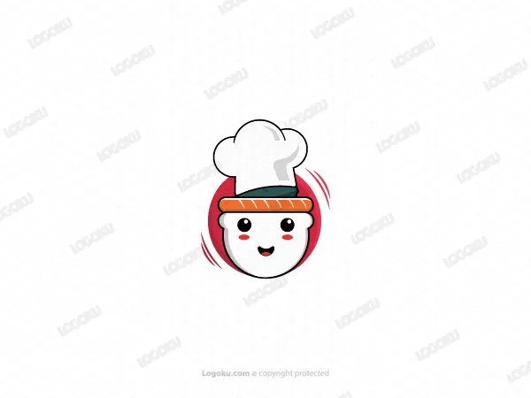 Niedliches Sushi-Chef-Logo