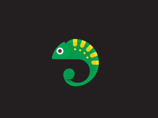 Chameleon Hijau Flat Logo
