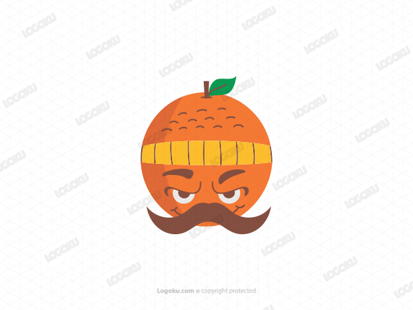 Naranja con el logotipo del bigote