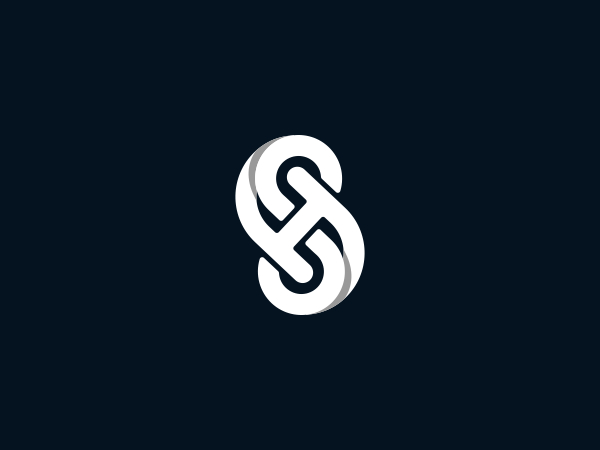 شعار حرف Sh Hs بأحرف كبيرة شعار