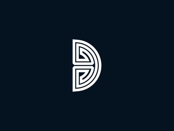 Logo de la ligne majuscule D solide
