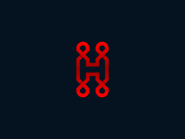 شعار H Ambigram القوي شعار