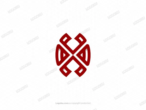 Huruf Ox Xo Line Inisial Logo