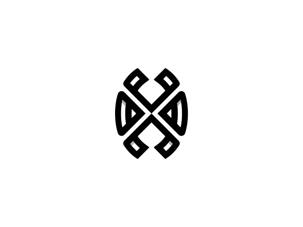 Letra Ox Xo Línea Iniciales Logo
