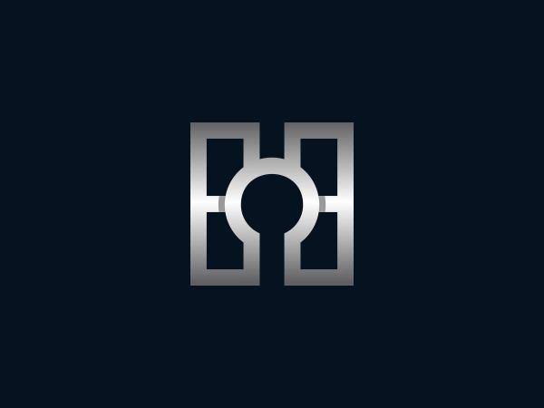 Schlüsselloch-Logos mit dem Buchstaben H