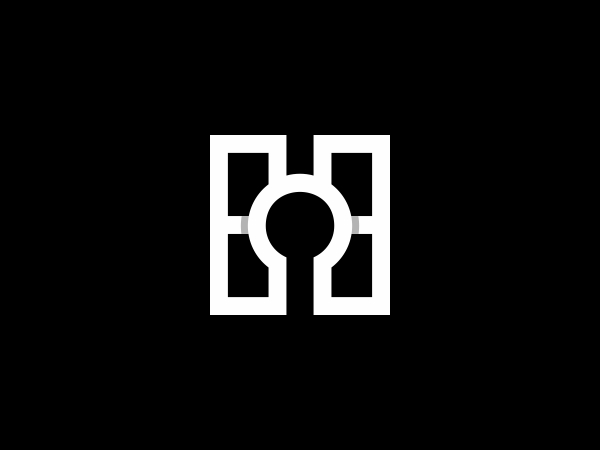 Logotipos De Ojo De Cerradura Con Letra H Logo