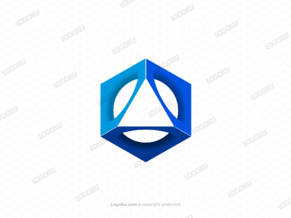 Logotipo del alfabeto del triángulo cúbico