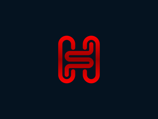 Buchstabe Hs Sh Monogramm-Logo