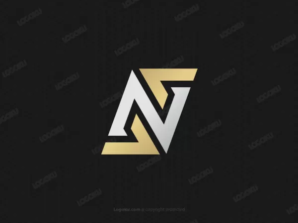 Silver Gold Letter Ng Nf Logo