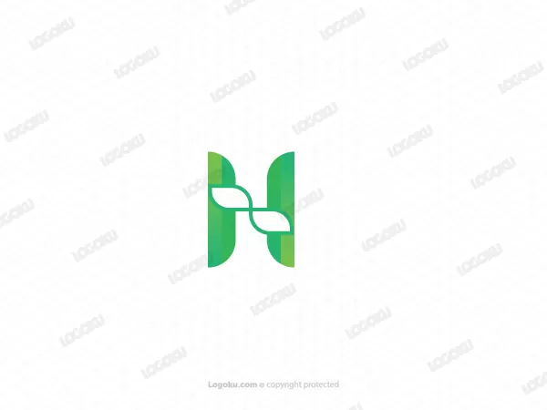 Inisial N Daun Logo