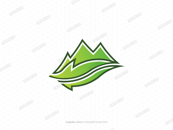 Montain And Leaf Logo For Sale - Buy Montain And Leaf Logo Now
