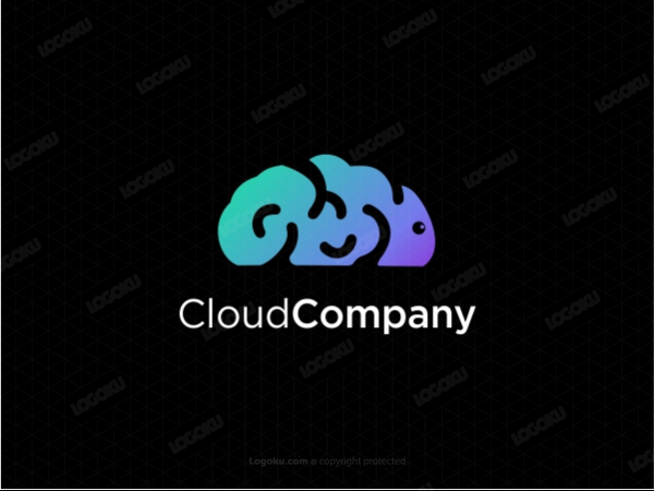 Logotipo de computación en la nube o inteligencia cerebral