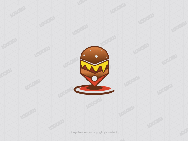 Pin de ubicación del logotipo de hamburguesa