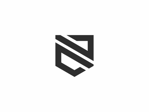 Shield Initial N Or E Logo