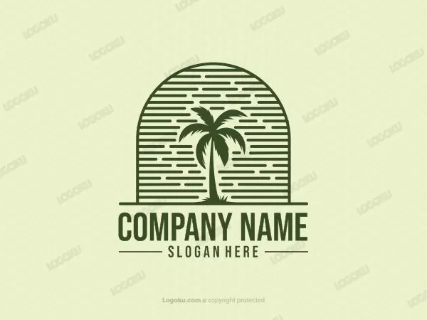 Vintage Palm Tree Logo 