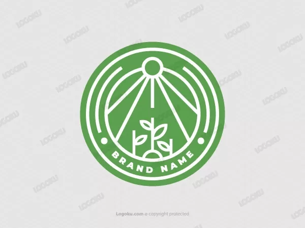Logo Monoline Matahari Dan Kecambah