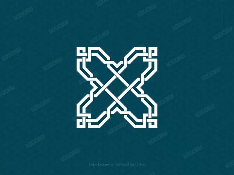 Game Coding Geometric X Letter Or Islamic And Medical Logo