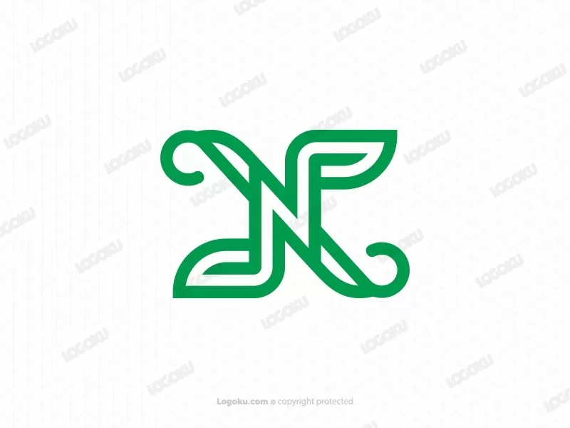 Logo Huruf N Daun