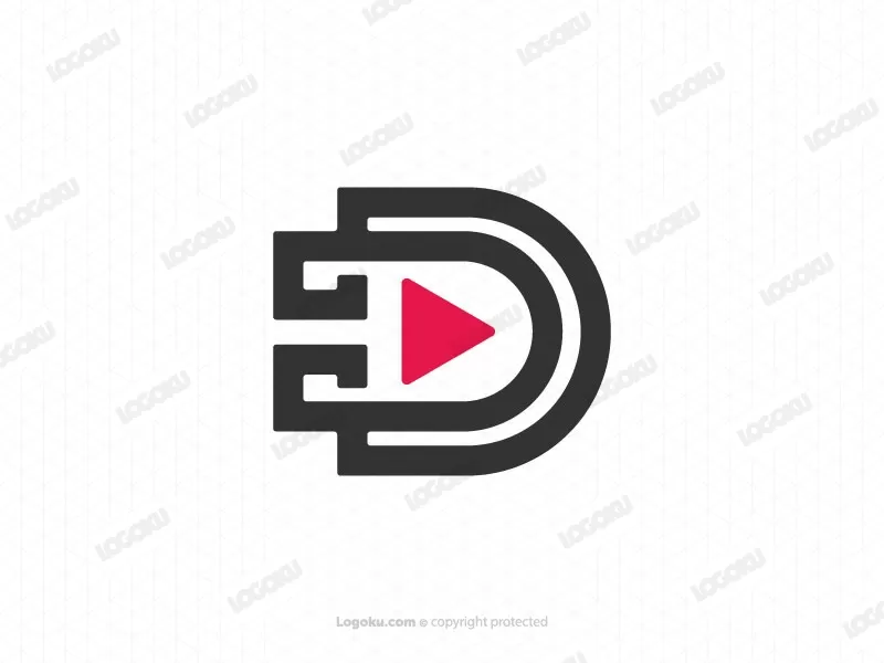 Logo Pemain Doublr D Hitam Dan Merah